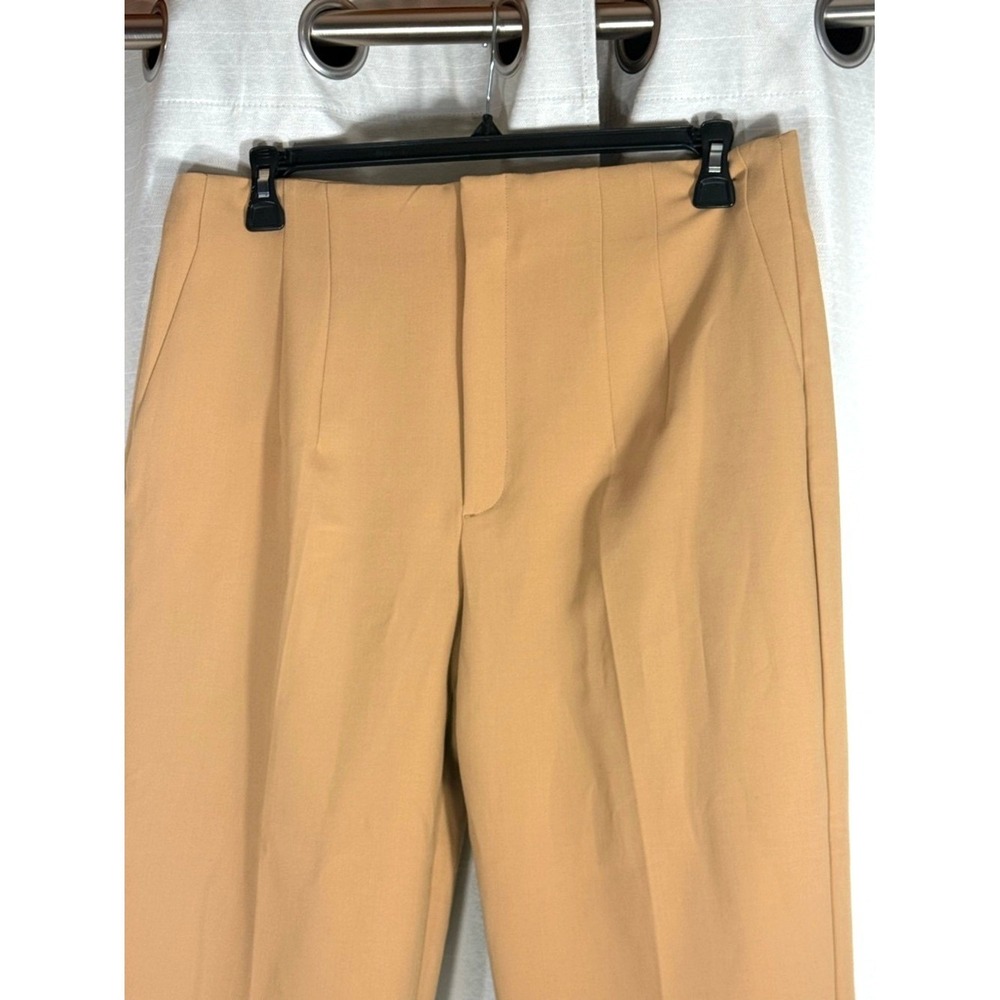 Zara High-Waist‎ Straight Leg Pants in Camel size 14 NEW - Picture 3 of 10